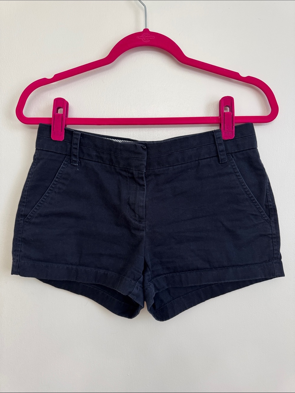 J. Crew Navy Mid-Rise Cotton Blend Jean Shorts